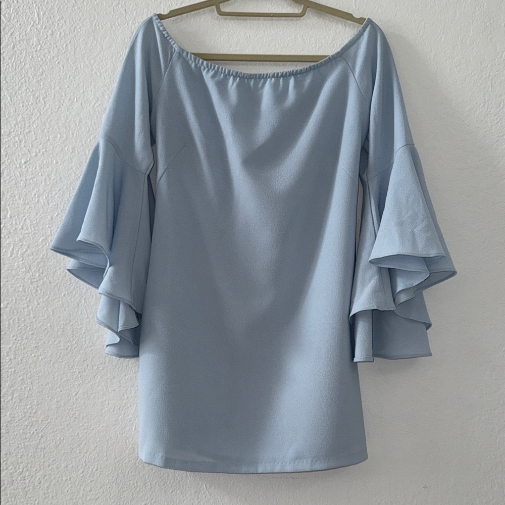 Elegant Blue Off-Shoulder Dress